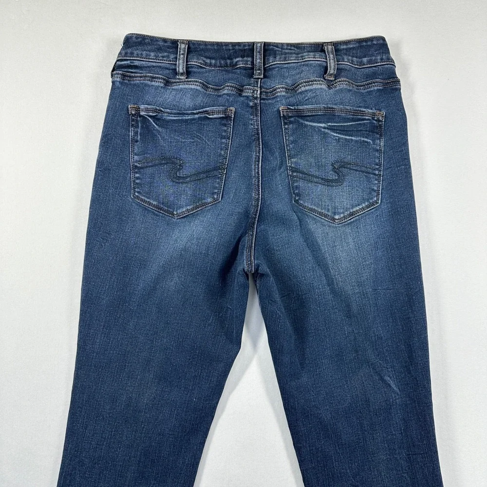 Silver Jeans Avery Skinny Denim Sz 32x29 Dark Faded Wash Indigo Stretch Mid Rise